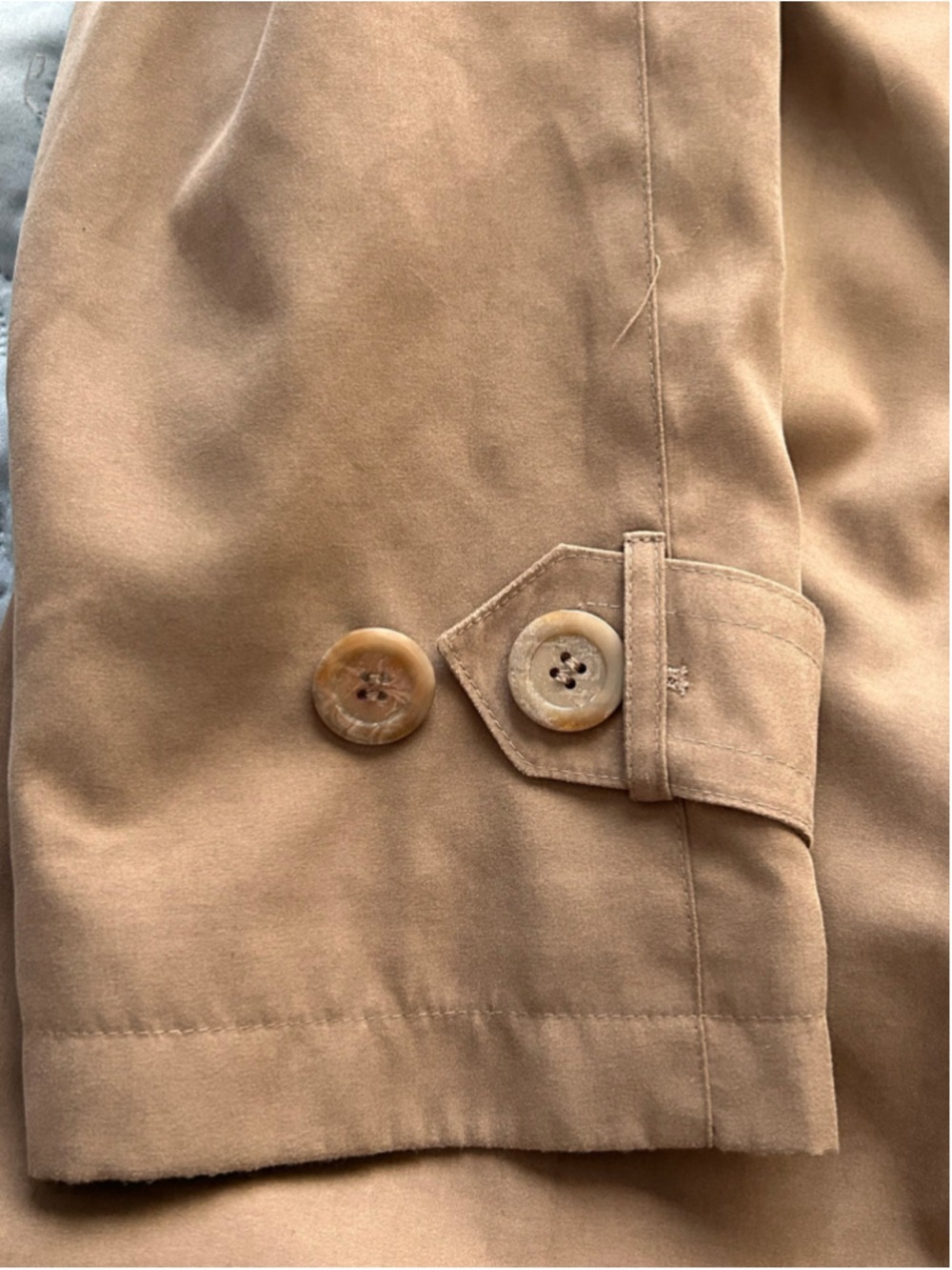 Gallery Petite Hooded Trench Coat Beige Longline Size 10 - Picture 10 of 12